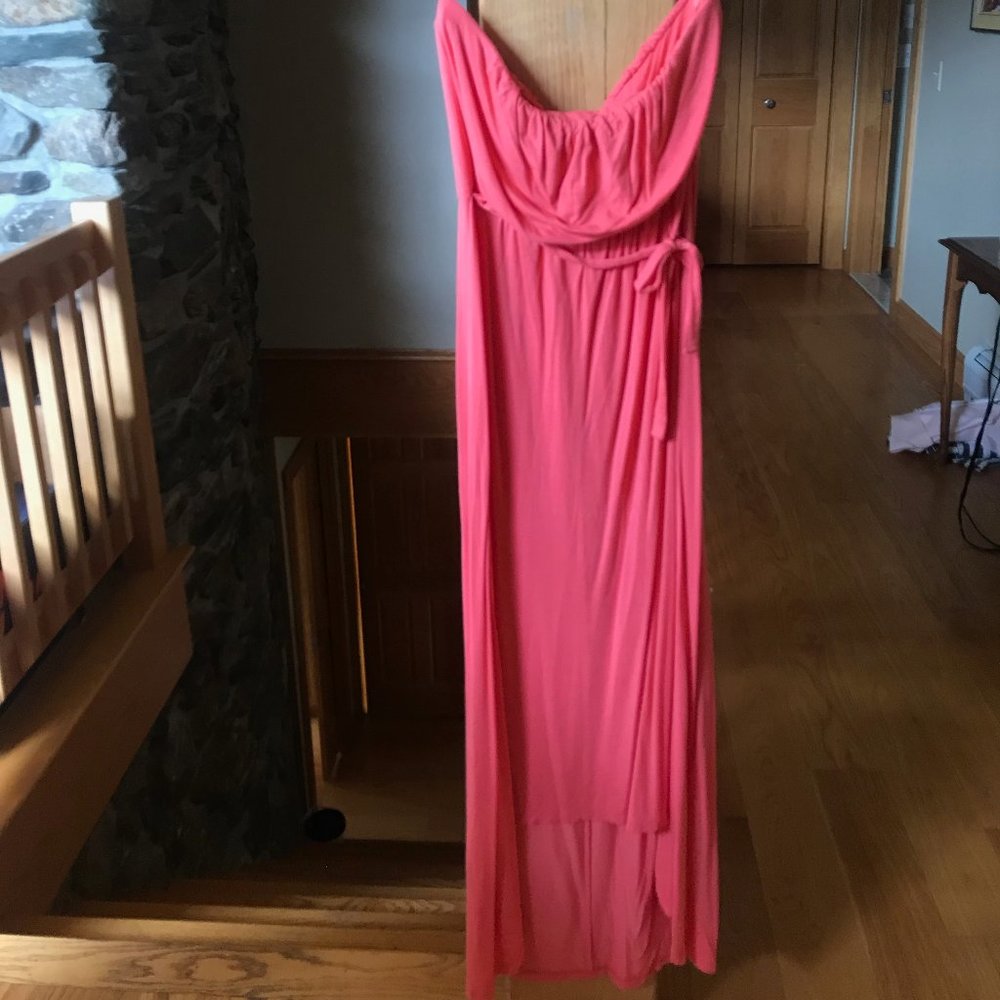 Orange Strapless Summer Dress